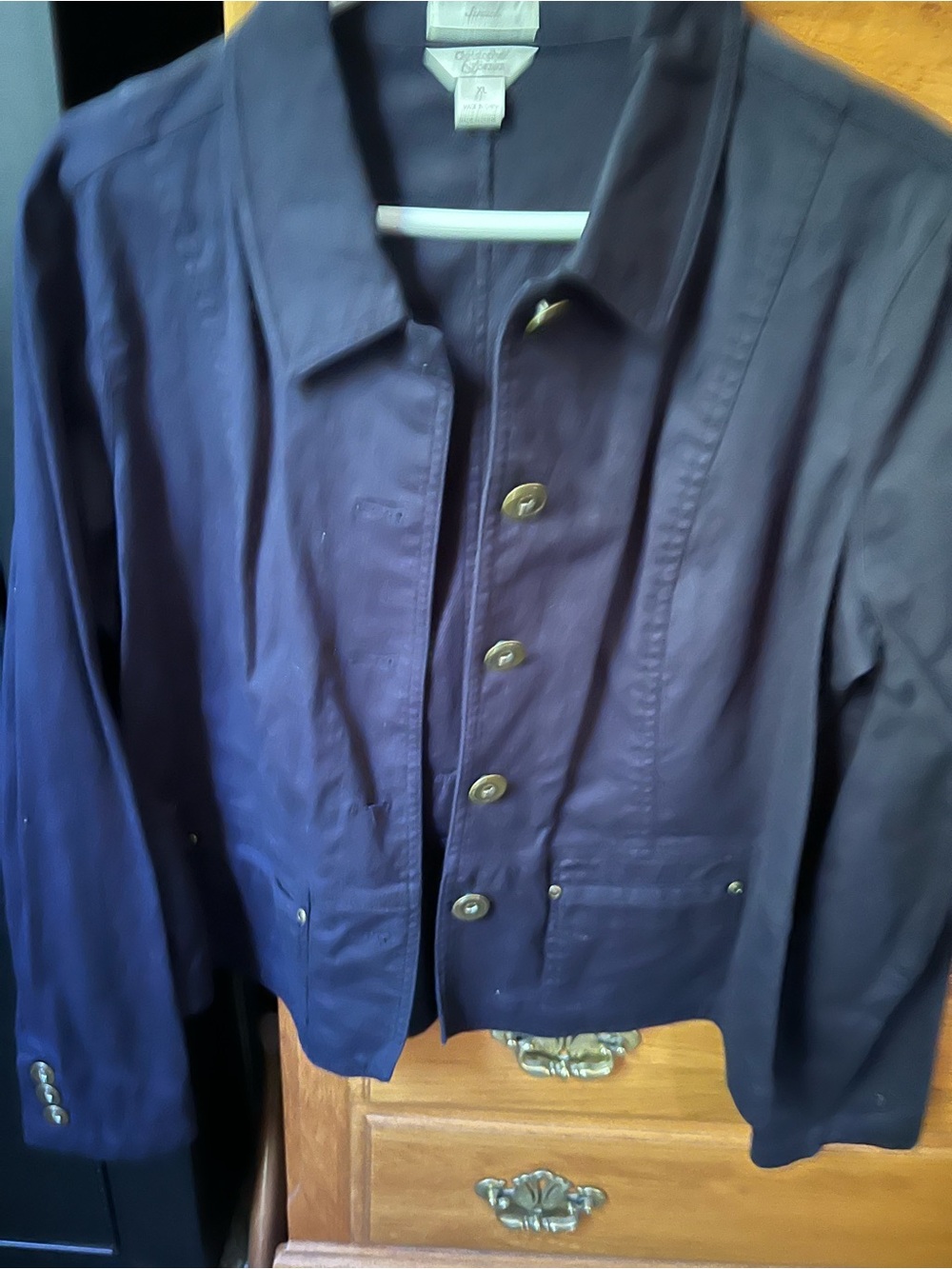 Christopher & Banks Navy Button-Front Blazer